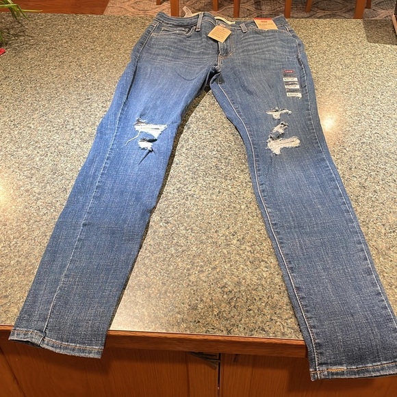 Levi’s 721 high rise Skinny jeans distressed size 8 Medium W29 L30 NEW 5 pocket - Picture 3 of 12